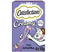Catisfactions, Snack Cremoso Liquido per Gatto, con succulenta Anatra, 11 Confezioni da 40 g