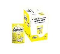 Catisfactions Snack Croccanti per Gatto con Stuzzicante Formaggio, Fuori Croccante e Dentro Morbido, 6 Confezioni da 60 g, Totale 360g