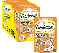 Catisfactions Snack per Gatto, Shake Ups Multivitamins Delizie del Cortile, 6 pacchi da 55g