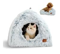 CATISM Cuccia per gatti piramidale triangolare, 45x45x45 cm, Grigio | Cuccia gatto per interni, cuscino morbido rimovibile e lavabile, letto per gatti e cagnolini