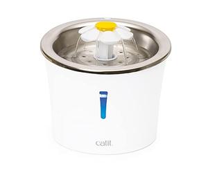 catit Abbeveratoio Fontana Fiore Acciaio Inox 3L LEDs 760 g, Bianco