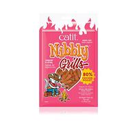 Catit Nibbly Grills - Strisce da masticare per gatti in filetto di pollo con gamberetti, 30 g