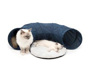 Catit Vesper Tunnel con letto per gatti, blu, 68 x 97 x 28 cm