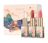 CATKIN Colorato Balsamo Labbra Burrocacao, Formula Idratante e Riparatore, Ingredienti Naturale, Nutriente Fino a 24 Ore，Protettivo Per Labbra Secche e Screpolate,3.5g, 3PCS Gift Box(04+06+09)