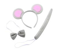 CATMEYE Costume Topo per Bambini - Cerchietto con Orecchie, Papillon e Coda, Set Accessori Animali per Cosplay, Carnevale, Compleanni, Natale e Feste a Tema (Grigio)