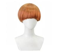 CATMEYE Parrucca Ginger a Taglio a Scodella per Uomo e Donna, Parrucca Corta Stile Fungo con Fascia, Fibra Sintetica Resistente al Calore, Calotta 50-56 cm, Costume Anni ’60/’70/’80 per Hal (Arancia)