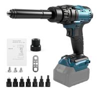 Catolsss Set di pinze per rivetti a batteria 2 in 1 per batteria 18 V, agli ioni di litio, per rivetti 2,4 mm/3,2 mm/4,0 mm/4,8 mm, senza spazzole per cantieri, riparazioni auto e fai da te (senza