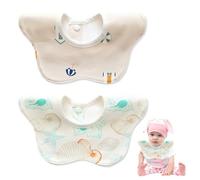 CATOR 2 Pcs Bavaglini Neonato-Bavaglini Bambini, bavaglini a bandana, 100% cotone, bavette neonato, bavaglini morbidi per bambini, adatti per la dentizione dei bambini da 0 a 24 mesi