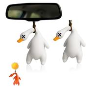 Cator 2 Pcs Carina Ciondolo Anatra, Cambiamento Colore Anatra Arrosto Ciondolo per Auto Altalena, Oscillante Ornamenti Specchietto Retrovisore Accessori Auto Divertenti