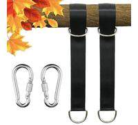 CATOR 2 Pcs Cinghie Amaca 50 cm × 25 mm, Fissaggio per Altalena, Kit di Cinghie per Appendere con 2 Moschettoni e Anelli a D, Cinghie per Amaca all'Aperto, Set di Swing Hanging per Giardino, Campeggio