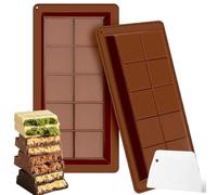 CATOR 2 Pcs stampo cioccolato, Stampo Per Tavoletta Di Cioccolato Profondo, Tampi Per Cioccolato In Silicone, Stampi Per Tavolette Di Cioccolato Grandi, Stampi Per Barrette Di Cioccolato Ripiene