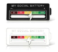 CATOR 2 Pezzi My Social Battery Pin, Batteria Sociale Pin, Spilla Di Batteria Sociale, Spilla Divertente Per Batteria Sociale,Batteria Sociale Smalto Pin Badge Pin Nizza Spilla Gioielli(Stile A)