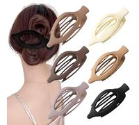 CATOR 6 pezzi Fermagli per capelli da donna, mollette capelli donna, mollettone capelli donna, pinza capelli donna, piatti francesi, resistenti, curvi, per capelli fini, spessi, corti