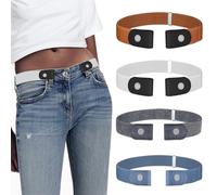 CATOR Confezione da 4 cinture per bambini, senza fibbia, cintura regolabile per bambini, cintura elastica per ragazzi e ragazze, cintura sportiva per adolescenti, Colori misti., Taglia unica