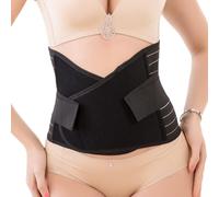 CATOR Fascia Post Parto Cintura, Guaina Post Parto con Estensori Elastici, Regolabile Cintura Addominale con Supporto per la Schiena, Traspirante Cintura Shapewear per Recupero Postparto - Nero