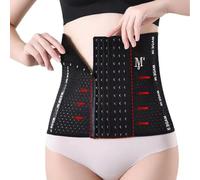 CATOR Fascia Post Parto Cintura, Regolabile Cintura Addominale con Design a Coste, Guaina Post Parto, Traspirante Cintura Shapewear per Recupero Postparto Fascia Post Parto - Nero