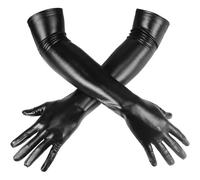 CATOR Guanti lunghi lucidi in pelle bagnata da donna XYTAHDM, accessori da donna Catwoman, guanti da sera lunghi fino al gomito in stile anni '20, guanti lucidi, guanti lunghi da opera
