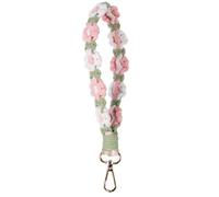 CATOR Portachiavi Nastro Macrame Cordino Portachiavi Corto Ragazze Regalo per Donne, Cinturino Intrecciato per Cellulare a Forma di Fiore, Donna Uomo Portachiavi Colleghe per Caso Amiche