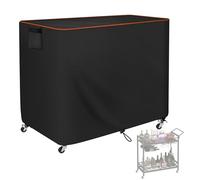 CATOTEL Copertura per tavolo da bar da patio, resistente, in vimini Oxford 420D, impermeabile, protettiva, antipolvere, per esterni, giardino, bar, carrello, 112 x 48 x 80 cm, nero