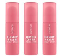 Catrice Blushin' Charm Multi Stick, blush, n. 010, rosa, risultato immediato, naturale, brillante, vegano, senza parabeni, senza microplastica, senza nanoparticelle, confezione da 3 (3 x 5,5 g)
