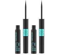 Catrice Ink Eyeliner Waterproof, n. 010, nero, coprente, ultra nero, risultato espresso, colore intenso, opaco, vegano, impermeabile, senza particelle di microplastica, senza profumo, confezione da 2