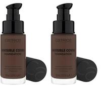 Catrice Invisible Cover Foundation, n. 090N, Nude, idratante, a lunga durata, naturale, per pelle secca, vegana, senza olio, senza parabeni, senza particelle di microplastica, confezione da 2 (30 ml)