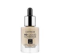 Catrice Mini HD Liquid Coverage - Fondotinta effetto nude per pelli miste e con impurità, a lunga durata, opacizzante, vegano, senza oli, resistente all’acqua, n. 010, beige (Light Beige), 10 ml