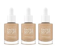 Catrice Nude Drop Tinted Siero Foundation, n. 030C, Nude, a lunga durata, opacizzante, naturale, per pelli sensibili, vegano, senza olio, senza profumo, senza alcool, confezione da 3 (3 x 30 ml)