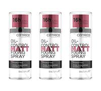 Catrice Oil-Control Matt Fixing Spray, spray per il viso, trasparente, per pelli miste, rinfrescante, fissativo, duraturo, opacizzante, raffinante pori, opaco, naturale, vegano, confezione da 3 (3 x