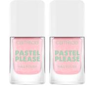 Catrice Pastel Please Nail Polish, n. 010, rosa, a lunga durata, altamente pigmentato, brillante, colorante, senza acetone, vegano, senza particelle di microplastica, senza profumo, confezione da 2