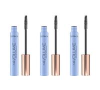Catrice Pure Volume Mascara Waterproof, n. 010 Black Waterproof, nero, volumizzante, con oli, resistente alle sbavature, naturale, impermeabile, vegano, senza profumo, confezione da 3 (3 x 10 ml)