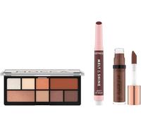 CATRICE Set MOCCA DAZE LOOK SET vegano (1pcs) | Set make-up, 2 prodotti labbra, Palette di ombretti