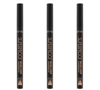 Catrice Super proof Brush Liner Waterproof, Eyeliner, n. 010, nero, risultato espresso, altamente pigmentato, vegano, impermeabile, senza particelle di microplastica, senza profumo, confezione da 3 (3