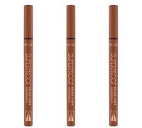 Catrice Super proof Brush Liner Waterproof, Eyeliner, n. 020, marrone, risultato espresso, vegano, impermeabile, senza particelle di microplastica, senza nanoparticelle, confezione da 3 (3 x 0,45 ml)