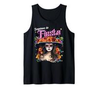 Catrina Hispanic Heritage Month Floral Sugar Skull Flowers Canotta