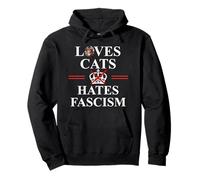 Cats Against Fascism No Kings US Protest Anti Fascism Resist Felpa con Cappuccio