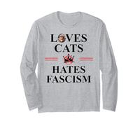 Cats Against Fascism Resist Anti Fascism No Kings Protest Maglia a Manica