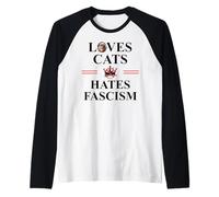Cats Against Fascism Resist Anti Fascism No Kings Protest Maglia con Maniche Raglan