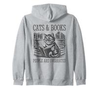 Cats And Books Because People Are Overrated Felpa con Cappuccio