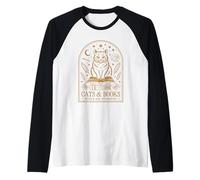 Cats And Books Because People Are Overrated Maglia con Maniche Raglan
