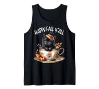 Cats And Coffee Fall Themed Kitten Graphic Happy Fall YALL Canotta