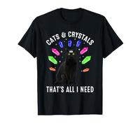 Cats And Crystals That's all I Neee Aesthetic Black Cat Maglietta