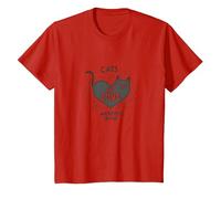 Cats Are Love Wrapped in Fur - Adorabile Amante degli Animali Domestici Maglietta, Bambini, Rosso, 12 Anni
