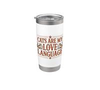 Cats Are My Love Language - Simpatico design vintage con due gatti Bicchiere termico in acciaio inox doppia parete