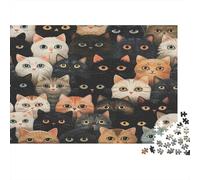 Cats Collection Art Puzzle 1000 Pezzi Cartone Spesso Per Adolescenti 12-18, Allenamento Abilità Logiche, Gioco Festa Vacanza, Regalo Anniversario Attento 52x38cm/1000pcs