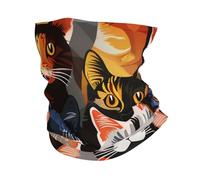Cats Cute Funny Unique Colorful Donna Uomo Fascia Collo Antivento Copricollo Termico Sciarpa Tubolare per Bici Snowboard Ciclismo Escursionismo
