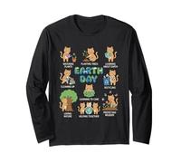Cats Earth Day Save The Planet Graphic Maglia a Manica