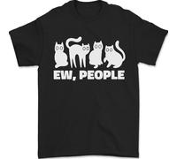 Cats Ew People Funny T-Shirt Uomo 100% Cotone Maglia Jersey Girocollo