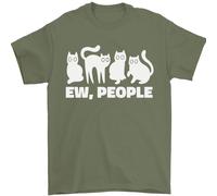 Cats Ew People Funny T-Shirt Uomo 100% Cotone Maglia Jersey Girocollo