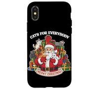 Cats For Everybody Christmas Funny Meowy Xmas Santa Custodia per iPhone X/XS